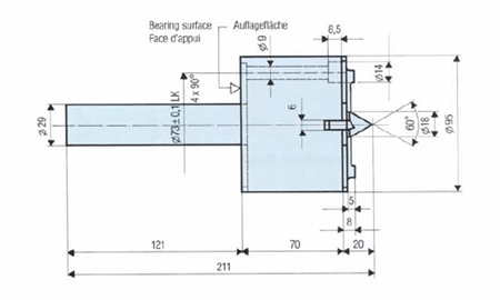 Fast centrerdubb for HS2, 60° standard